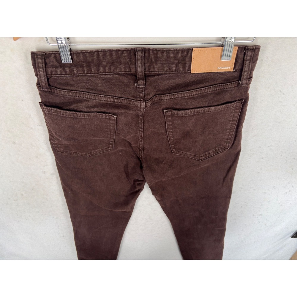 Bonobos Mens Slim Taper Pants Brown 29x30 Five Pocket Chino Jeans - Picture 9 of 14